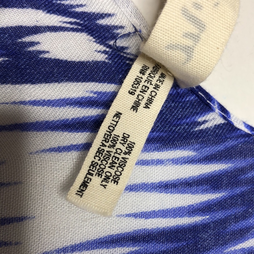 Michael Stars Versatile Ruana Cover-Up Shawl in Blue White OS - Picture 5 of 6